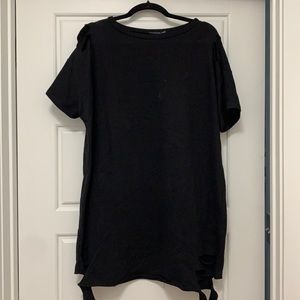 PLT Black cutout shift dress